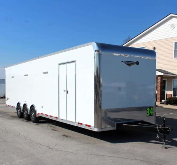 Enclosed Car Trailer Full Bathroom 34′ Platinum Fully LOADED! #0084