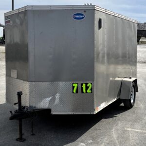 Used Enclosed Cargo Trailer 2018 7′ X 12′ United w/E-Track Installed #0092
