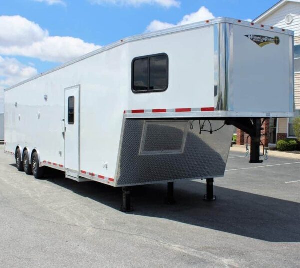 Enclosed Race Car Trailer With Mini Living Quarters 2024 40′ Millennium Gooseneck #0085