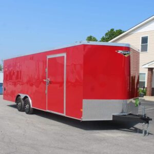 Enclosed Car Hauler 2024 24′ Heat Finished Interior w/Cabinets & Rear Wing #7494