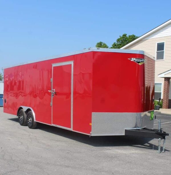 Enclosed Car Hauler 2024 24′ Heat Finished Interior w/Cabinets & Rear Wing #7494