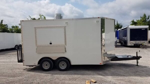 8.5' x 14' White Concession Food Trailer - Image 25
