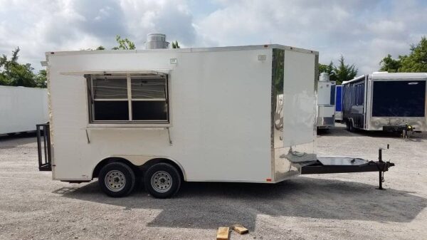8.5' x 14' White Concession Food Trailer - Image 18