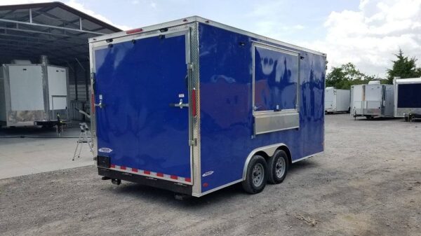 8.5' x 16' Cobalt Blue Concession Food Trailer - Image 26