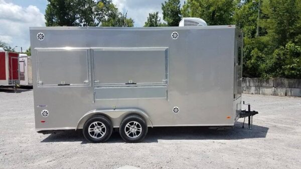 7' x 16' Arizona Beige Enclosed Custom Concession Trailer - Image 3