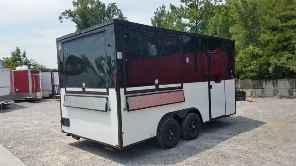 8.5' x 16' Black & White Food Concession Event Trailer - Image 18