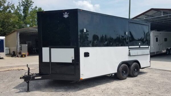 8.5' x 16' Black & White Food Concession Event Trailer - Image 9