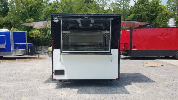 8.5' x 16' Black & White Food Concession Event Trailer - Image 2