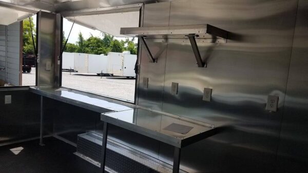 8.5' x 16' Black & White Food Concession Event Trailer - Image 6