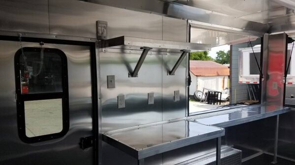 8.5' x 16' Black & White Food Concession Event Trailer - Image 21