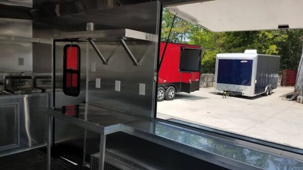 8.5' x 16' Black & White Food Concession Event Trailer - Image 14