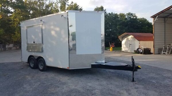 8.5' x 14' White Concession Food Trailer With Appliances - Image 27