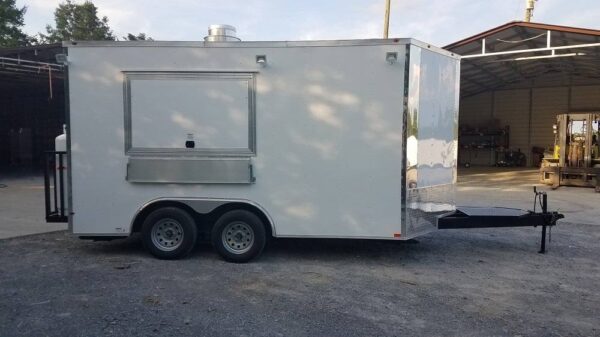 8.5' x 14' White Concession Food Trailer With Appliances - Image 2