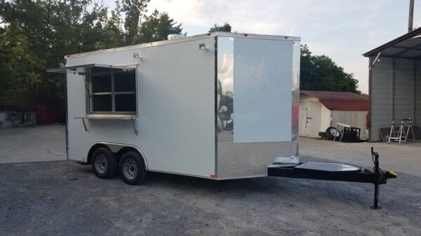 8.5' x 14' White Concession Food Trailer With Appliances - Image 14