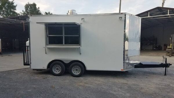 8.5' x 14' White Concession Food Trailer With Appliances - Image 18