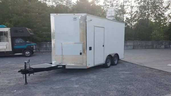 8.5' x 14' White Concession Food Trailer With Appliances - Image 23