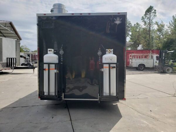 8.5' x 16' Black Custom Concession Food Trailer With Appliances - Image 4