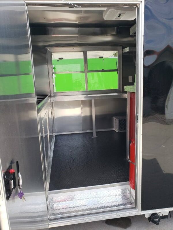 8.5' x 16' Black Custom Concession Food Trailer With Appliances - Image 17
