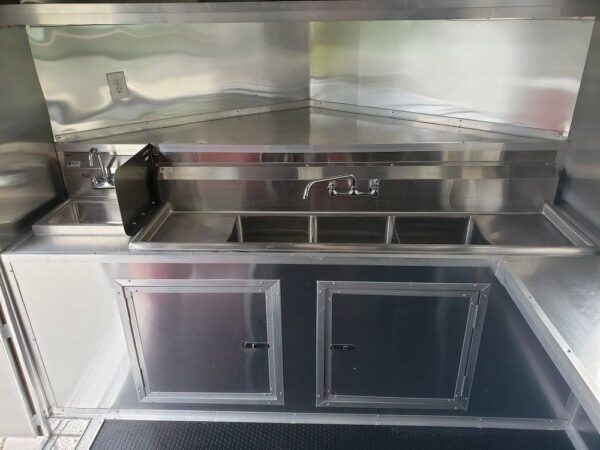 8.5' x 16' Black Custom Concession Food Trailer With Appliances - Image 3