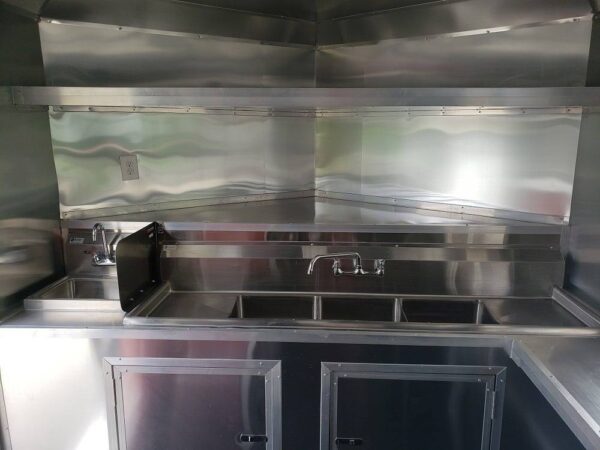 8.5' x 16' Black Custom Concession Food Trailer With Appliances - Image 10