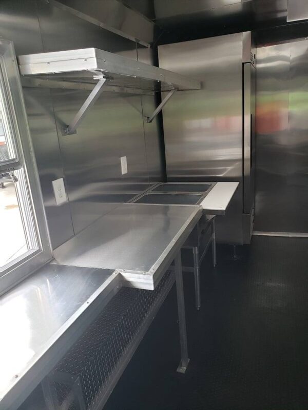 8.5' x 16' Black Custom Concession Food Trailer With Appliances - Image 24