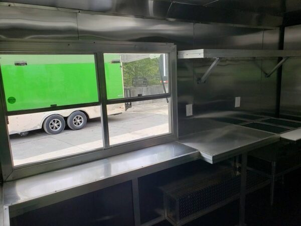 8.5' x 16' Black Custom Concession Food Trailer With Appliances - Image 20