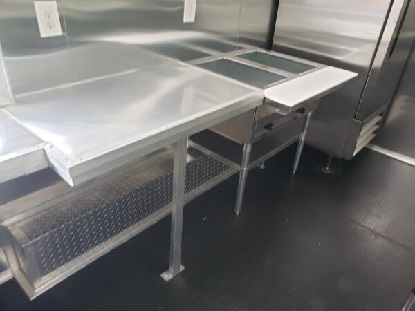 8.5' x 16' Black Custom Concession Food Trailer With Appliances - Image 6
