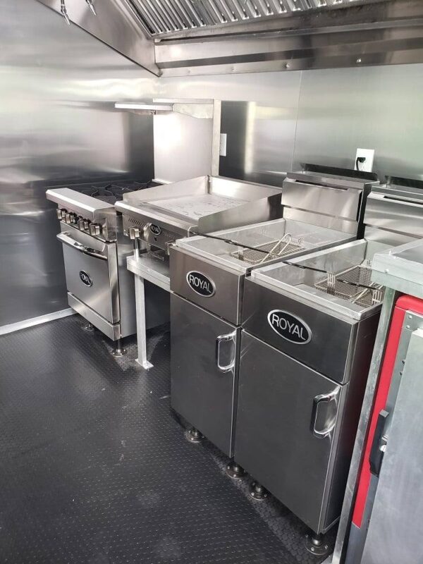 8.5' x 16' Black Custom Concession Food Trailer With Appliances - Image 12