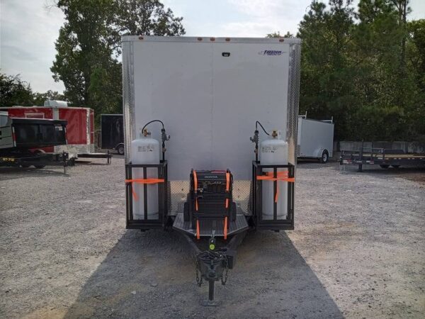8.5' x 14' White Flat Nose Concession Trailer - Image 4