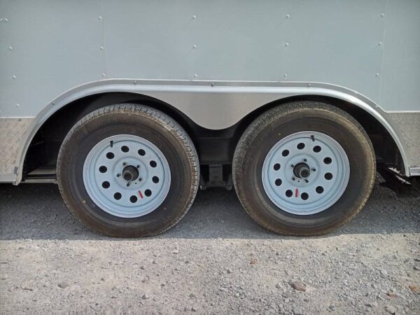 8.5' x 14' White Flat Nose Concession Trailer - Image 5