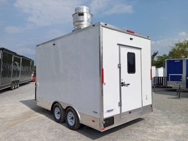 8.5' x 14' White Flat Nose Concession Trailer - Image 6
