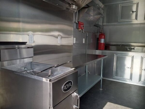 8.5' x 14' White Flat Nose Concession Trailer - Image 18