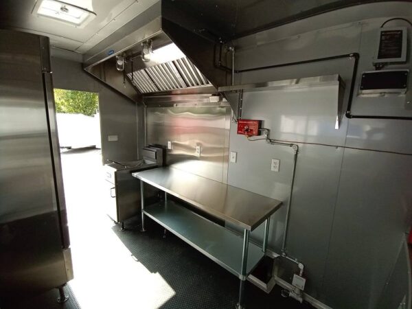 8.5' x 14' White Flat Nose Concession Trailer - Image 21