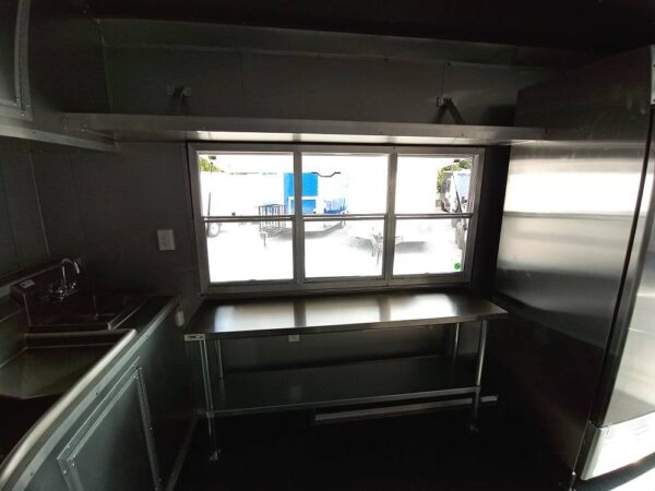 8.5' x 14' White Flat Nose Concession Trailer - Image 25