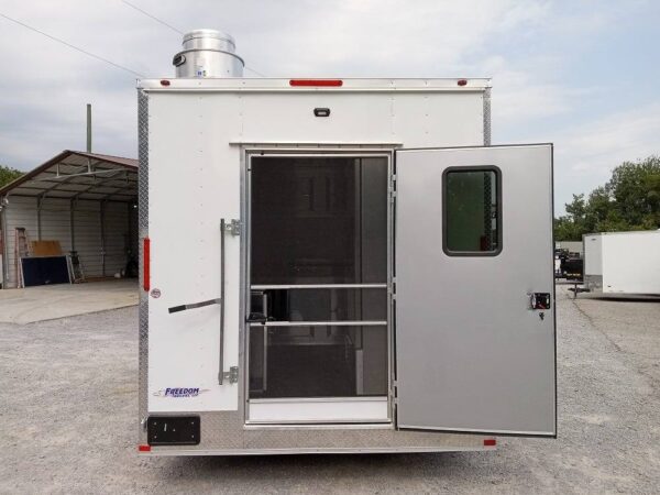 8.5' x 14' White Flat Nose Concession Trailer - Image 38