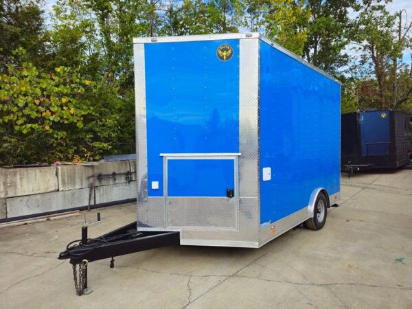 8.5' X 12' Cobalt Blue Food Event Catering Concession Trailer - Image 3