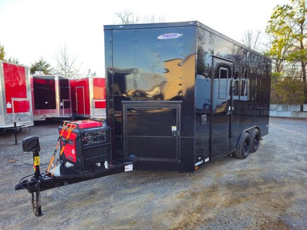 8.5' X 16' Black Food Event Catering Concession Trailer - Image 4