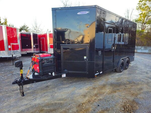 8.5' X 16' Black Food Event Catering Concession Trailer - Image 8