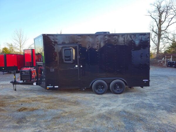 8.5' X 16' Black Food Event Catering Concession Trailer - Image 9