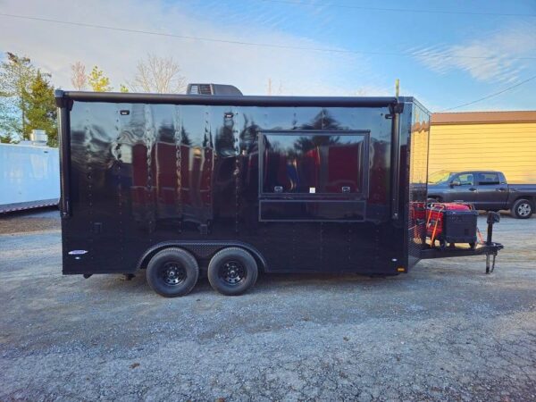 8.5' X 16' Black Food Event Catering Concession Trailer - Image 14