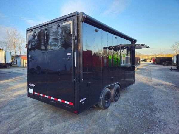 8.5' X 16' Black Food Event Catering Concession Trailer - Image 16