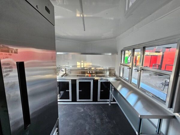 8.5' X 16' Black Food Event Catering Concession Trailer - Image 26