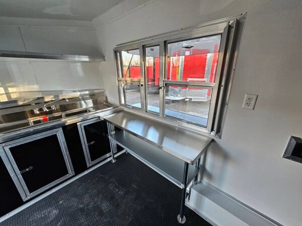 8.5' X 16' Black Food Event Catering Concession Trailer - Image 27