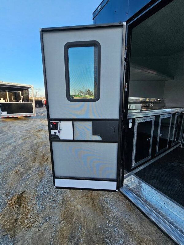8.5' X 16' Black Food Event Catering Concession Trailer - Image 29