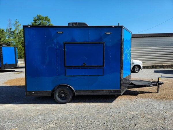 8.5' X 12' Cobalt Blue Concession Trailer Food Event Catering - Image 12