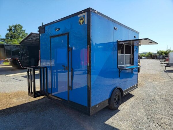 8.5' X 12' Cobalt Blue Concession Trailer Food Event Catering - Image 14