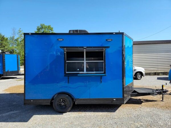 8.5' X 12' Cobalt Blue Concession Trailer Food Event Catering - Image 15