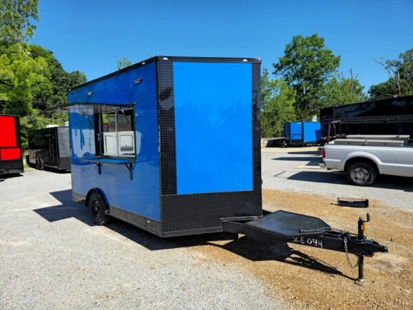 8.5' X 12' Cobalt Blue Concession Trailer Food Event Catering - Image 16
