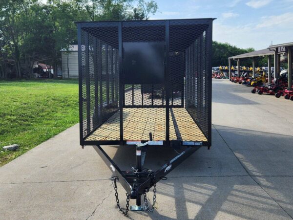 6.4x14 Straight Deck Utility Trailer 6ft Mesh Sides with Metal Roof (2) 3,500lb Axles - Image 2