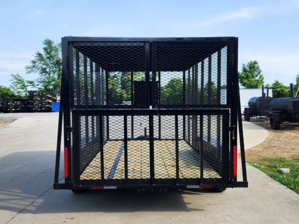 6.4x14 Straight Deck Utility Trailer 6ft Mesh Sides with Metal Roof (2) 3,500lb Axles - Image 5
